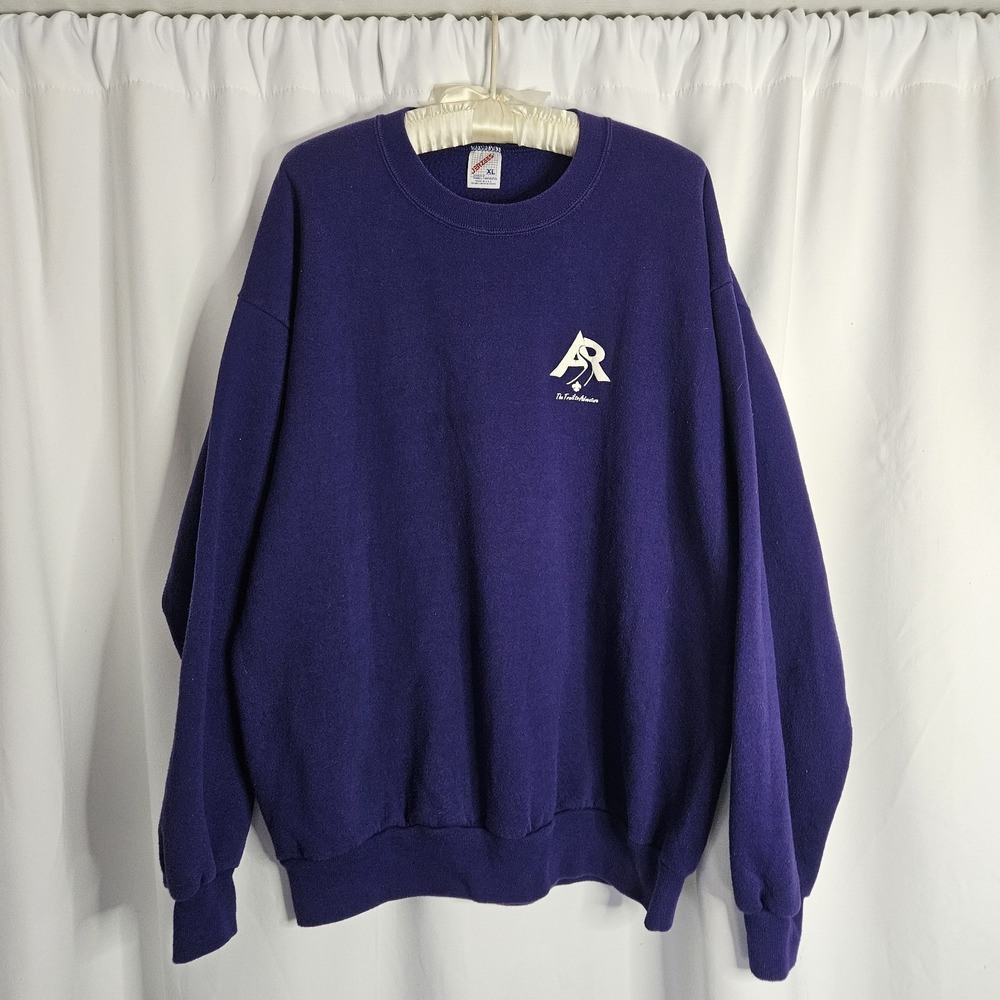 Mens JERZEES Vintage Boys Scouts Trail To Adventure Crew Sweatshirt Sz XL Purple